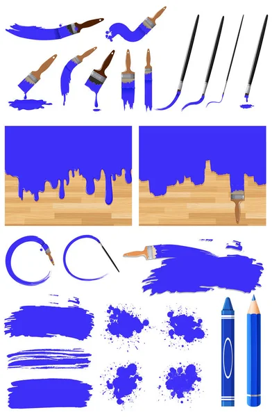 Verschillende Ontwerp Van Aquarelverf Blauw Witte Achtergrond Illustratie — Stockvector