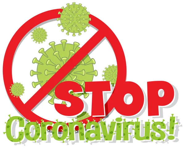 Hentikan Gambar Tanda Virus Corona - Stok Vektor