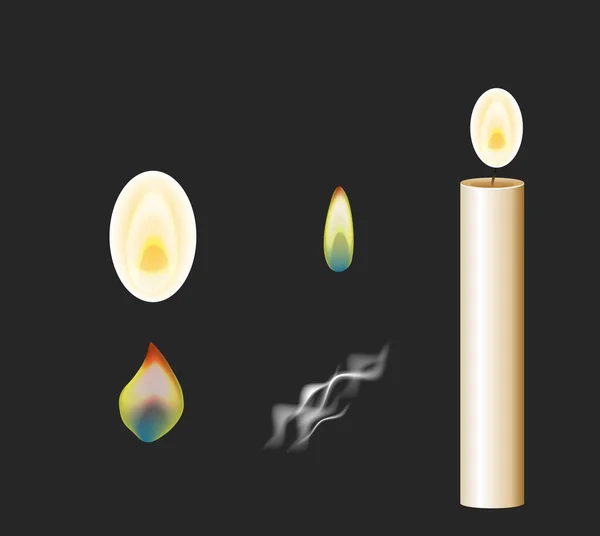 Candle Different Shapes Lights Illustration — Stock Vector