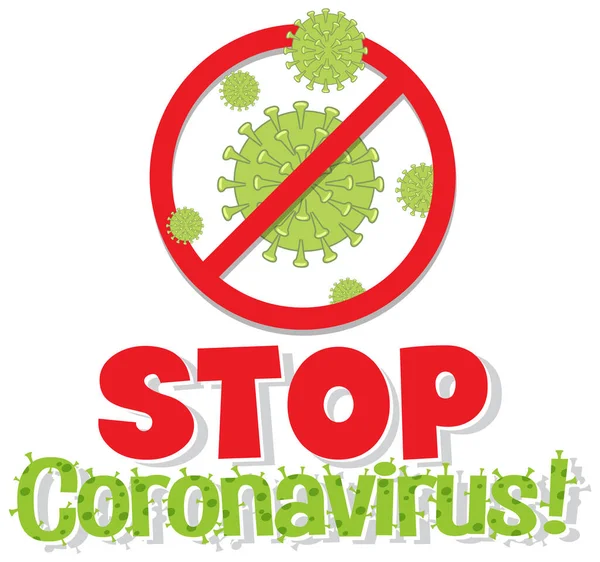 Projeto Pôster Coronavirus Com Palavra Parar Coronaviru Ilustração —  Vetores de Stock