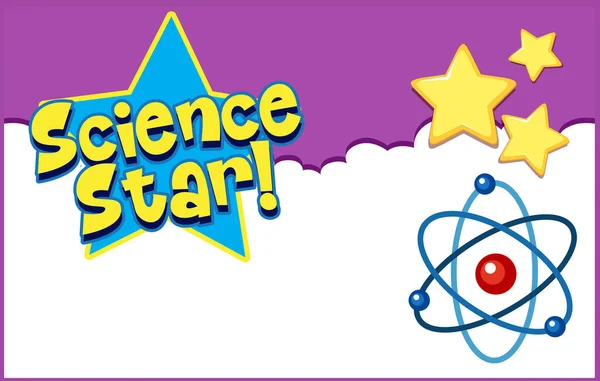 Hintergrundvorlage Design Mit Word Science Star Illustration — Stockvektor