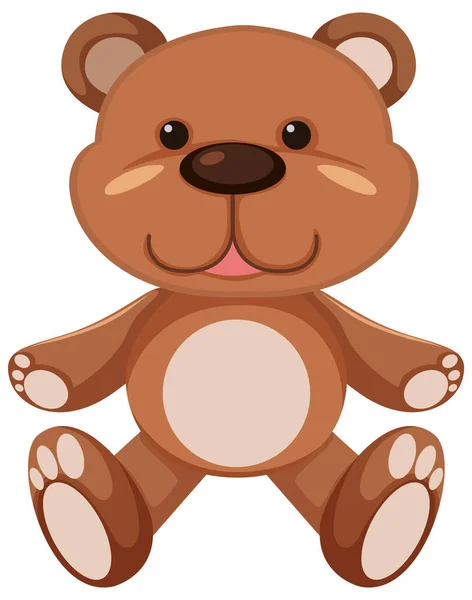 Brown Teddy Bear White Background Illustration — Stock Vector