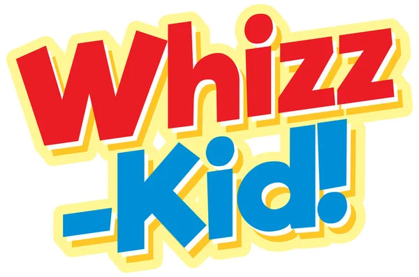 Font Design Template Word Whizz Kid White Background Illustration — Stock Vector