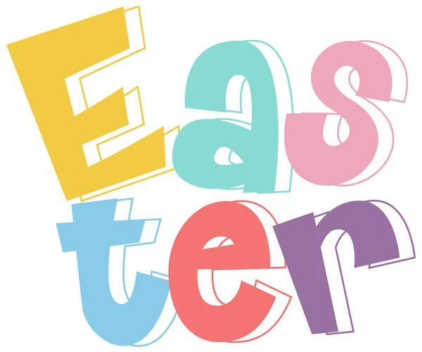 Happy Easter Font Design Fundo Branco Ilustração — Vetor de Stock