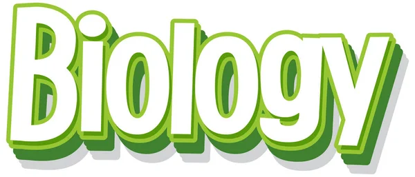 Lettertype Design Voor Woord Biologie Groene Kleur Illustratie — Stockvector