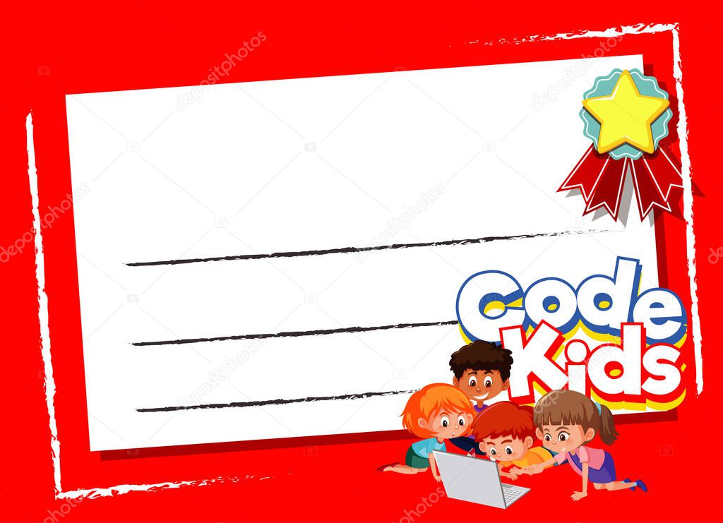 Background Design Template With Kids Using Computer Illustration Premium Vector In Adobe Illustrator Ai Ai Format Encapsulated Postscript Eps Eps Format