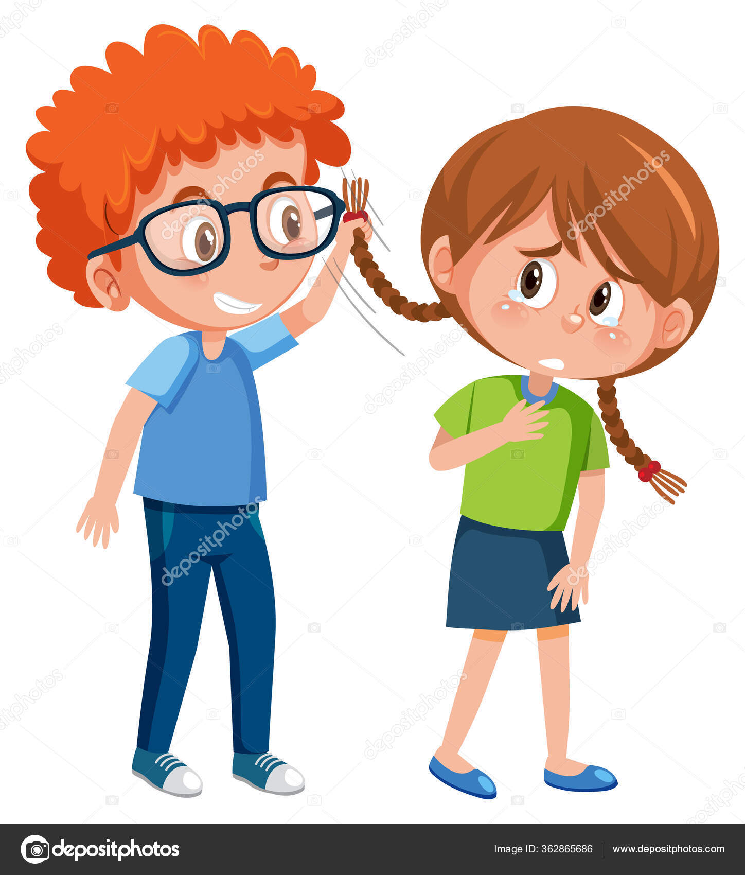 그림에서 아이들을 괴롭히며 가정폭력을 아이들 스톡 벡터 - ©brgfx 362865686, image size:1448x1700