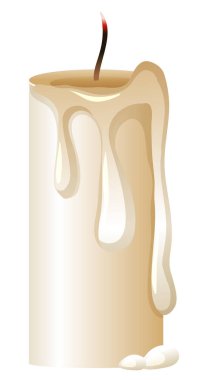 Siyah arkaplan illüstrasyonuna ışık tutmayan mum