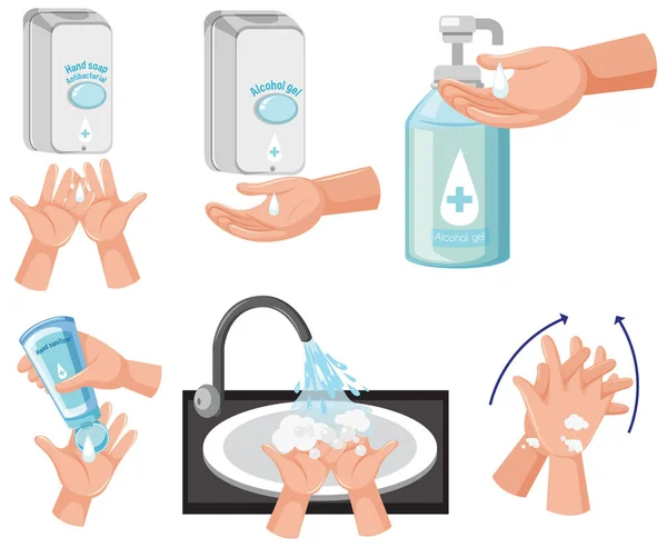 如何洗手的资讯图解 — 图库矢量图片