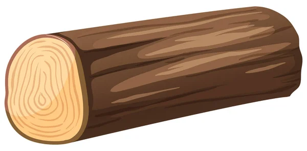 Wooden Log White Background Illustration — Stock Vector