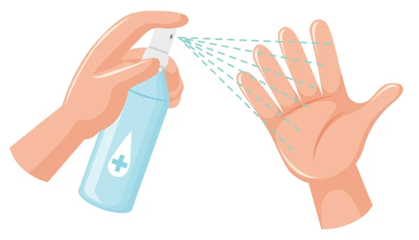 Limpar Mão Com Álcool Spay Ilustração — Vetor de Stock