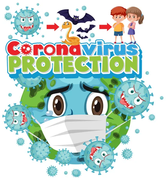 Ilustrasi Perlindungan Virus Corona - Stok Vektor