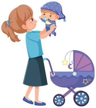 Anne ve mutlu çocuk beyaz arkaplan resimlerinde