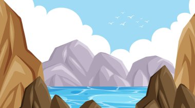 Park illüstrasyonunda birçok ağacın olduğu arkaplan sahnesi