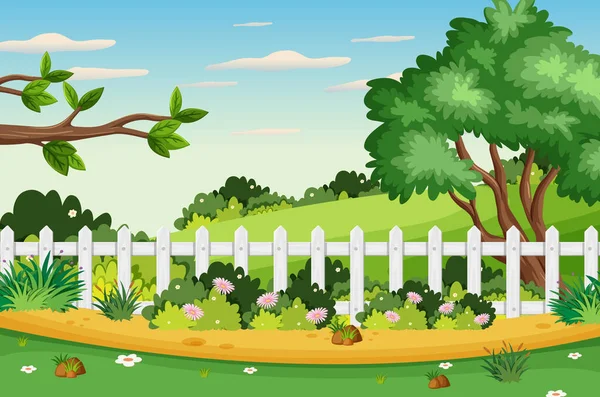 Background Scene Trees Park Illustration — Stock Vector