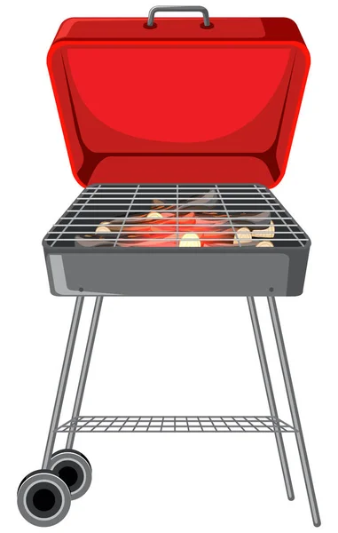Barbecue Staan Witte Achtergrond Illustratie — Stockvector