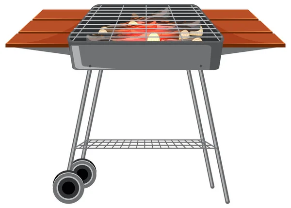 Grill Auf Weißem Hintergrund Illustration — Stockvektor