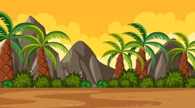 Park illüstrasyonunda birçok ağacın olduğu arkaplan sahnesi