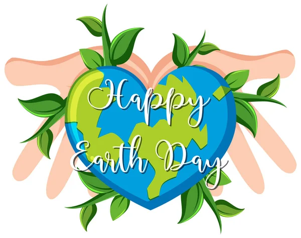 Дизайн Плаката Дня Счастливой Земли Иллюстрацией Человеческих Рук — стоковый вектор