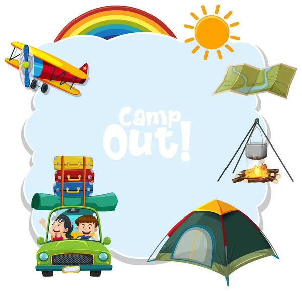 Background Template Camping Theme Illustration — Stock Vector