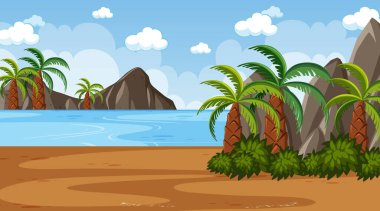 Park illüstrasyonunda birçok ağacın olduğu arkaplan sahnesi