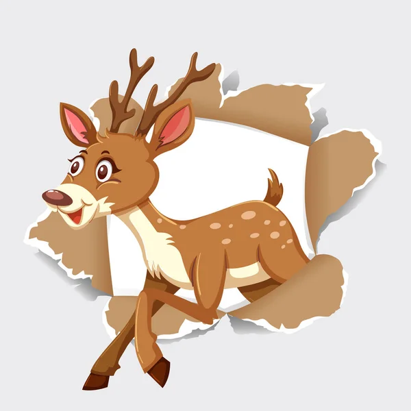 野生の鹿のイラストと背景テンプレートのデザイン — ストックベクタ