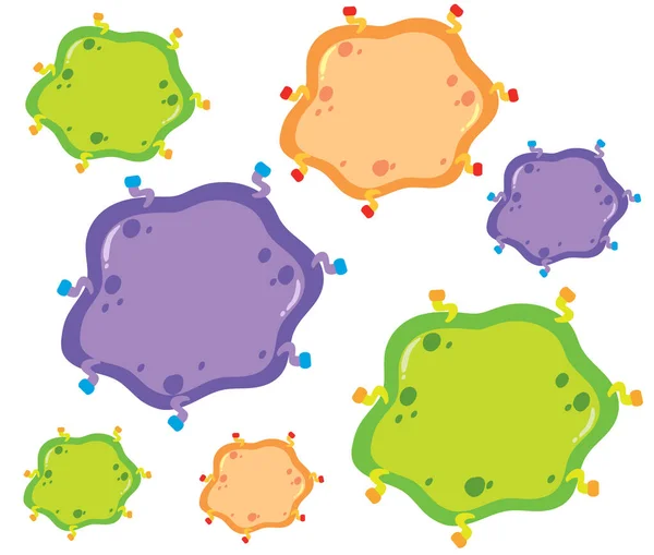 Many virus cells on the wall illustration