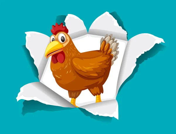 Background Template Design Brown Chicken Illustration — Stock Vector