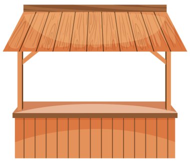 Beyaz arkaplan illüstrasyonunda ahşap satıcısı