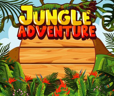 Arkaplan resimlerinde orman olan pankart şablonu