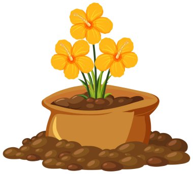 Sarı çiçekler kahverengi çantada beyaz arkaplan resimlerinde