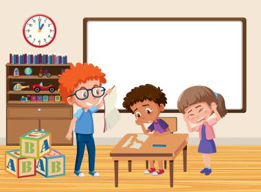 Sınıftaki arkadaşlarına kabadayılık taslayan bir çocuk sahnesi