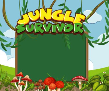 Arkaplan resimlerinde orman olan pankart şablonu