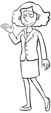 Beyaz arkaplanda iş kadınının karalama çizimi