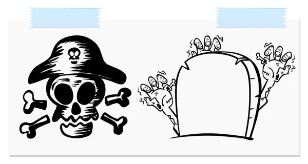 Bosquejo Ilustración Del Esquema Zombie — Archivo Imágenes Vectoriales