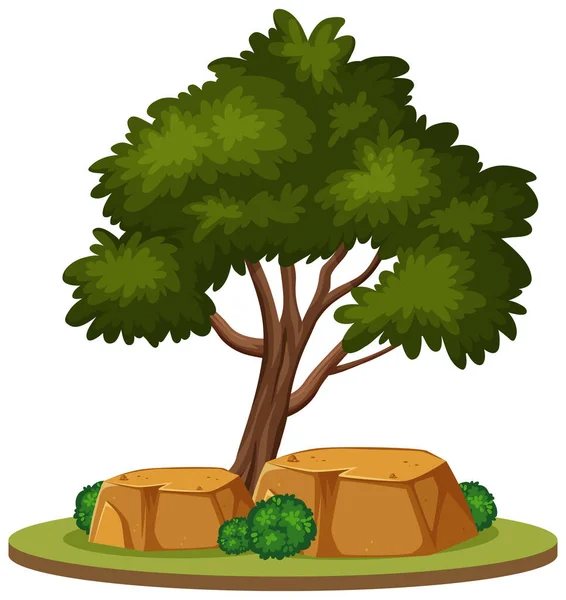 Gran Árbol Sobre Fondo Blanco Ilustración — Vector de stock