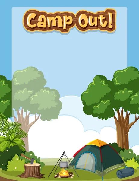 Background Template Camping Theme Illustration — Stock Vector