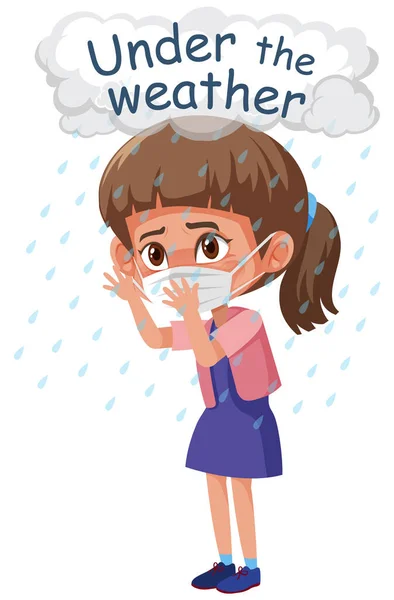 English Idiom Picture Description Weather White Background Illustration — Stock Vector