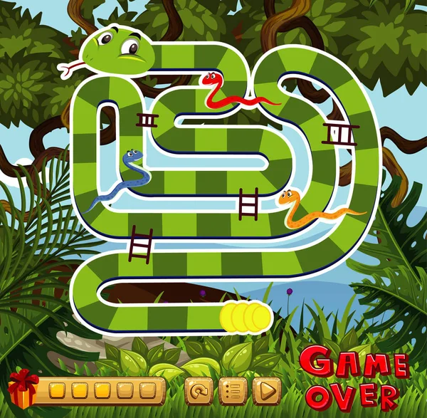 Πρότυπο Boardgame Πράσινο Δάσος Εικονογράφηση Φόντο — Διανυσματικό Αρχείο