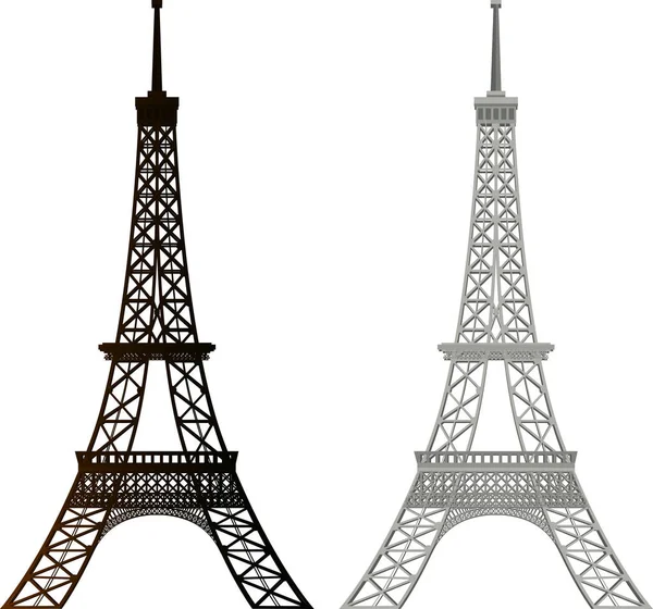 Tour Eiffel Silhouette Sur Fond Blanc Illustration — Image vectorielle