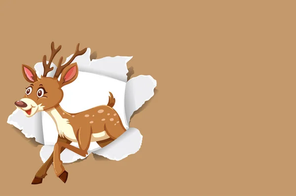 Background Template Design Wild Deer Illustration — Stock Vector