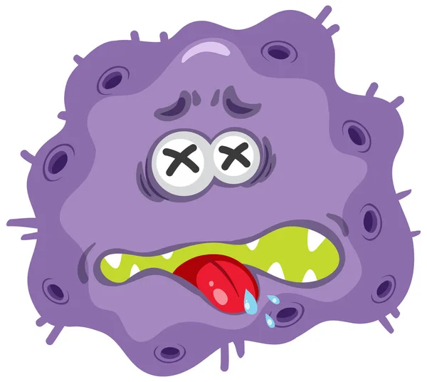 Einzelzelle Des Virus Mit Gesichtsausdruck — Stockvektor