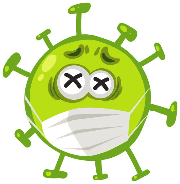 白底图上有面部表情的病毒细胞 — 图库矢量图片