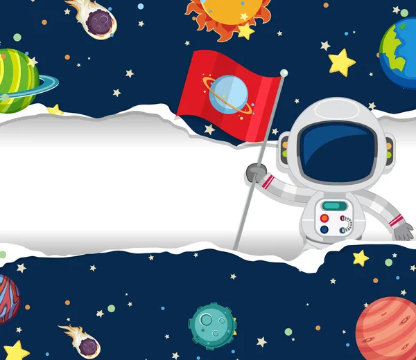 Χώρος Φόντο Θέμα Αστροναύτης Που Φέρουν Στην Απεικόνιση Του Διαστήματος — Διανυσματικό Αρχείο