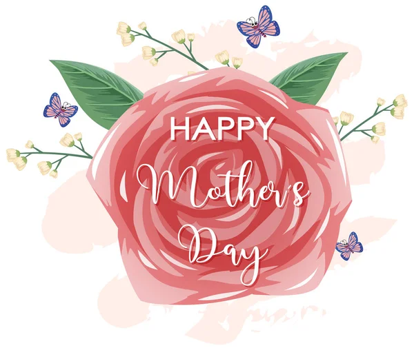 Wzór Wzór Szczęśliwy Dzień Matki Różowej Róży Ilustracji — Wektor stockowy