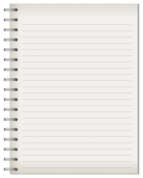 Libreta Blanco Plantilla Fondo Ilustración — Vector de stock