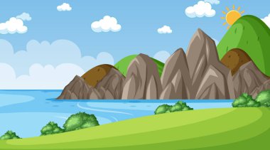 Park illüstrasyonunda birçok ağacın olduğu arkaplan sahnesi