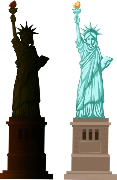 Statue Liberté Sur Fond Blanc Illustration — Image vectorielle