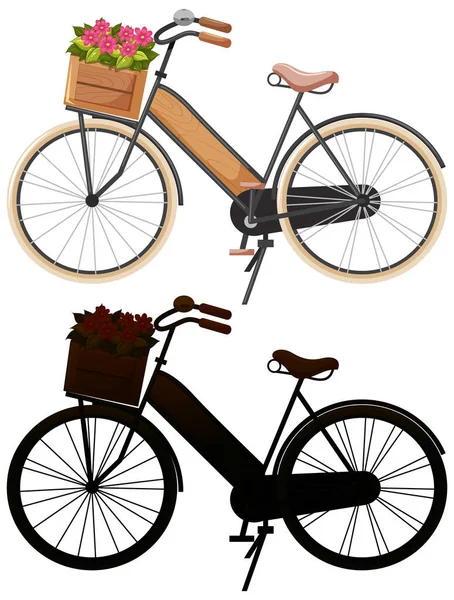 Bicicletas Cores Silhueta Ilustração — Vetor de Stock