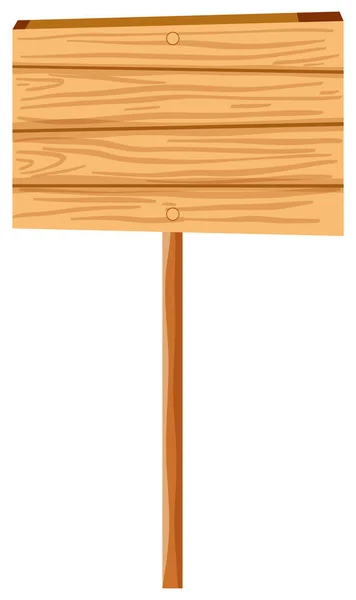 Drewniany Szablon Deski Białym Tle Ilustracji — Wektor stockowy
